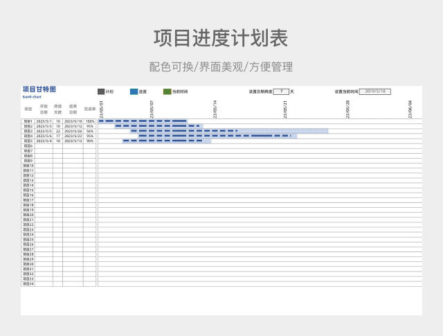 项目进度计划表