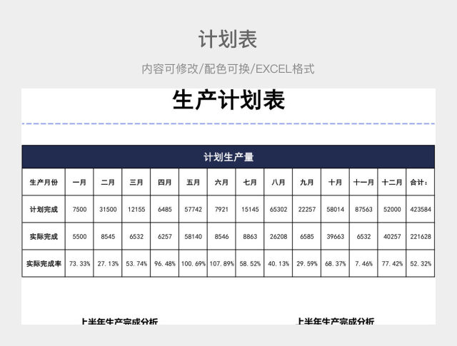 蓝色大气生产计划表