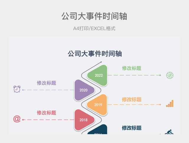 彩色简约公司大事件时间轴