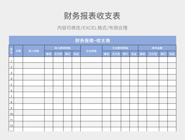 财务报表收支表