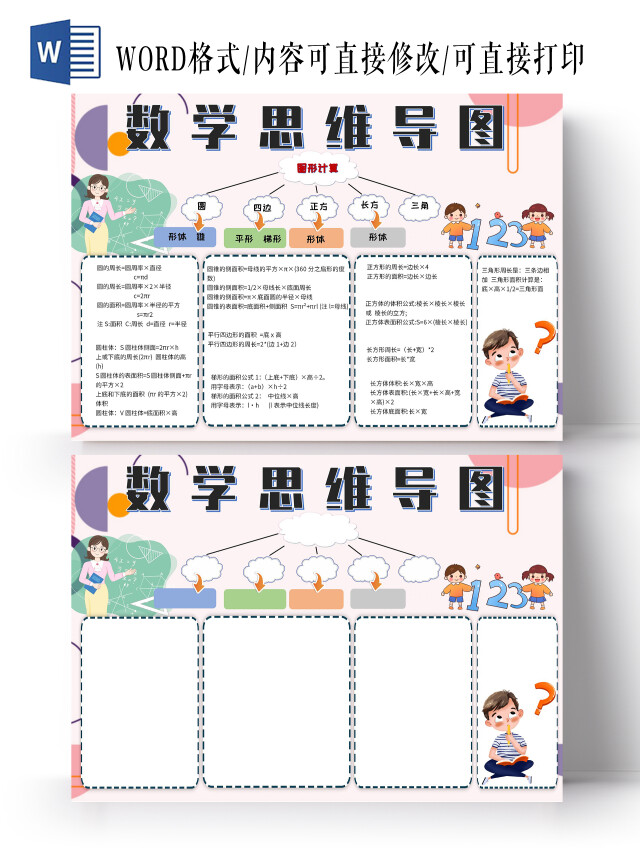 数学思维导图手抄报思维导图数学