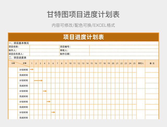项目进度计划表