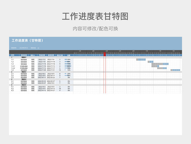 工作进度表（甘特图）
