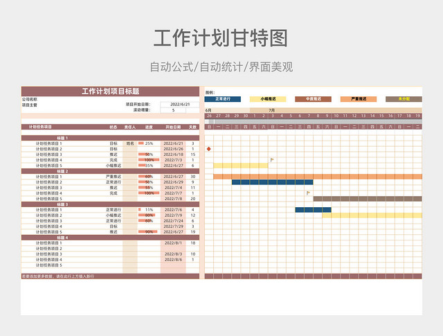 工作计划甘特图