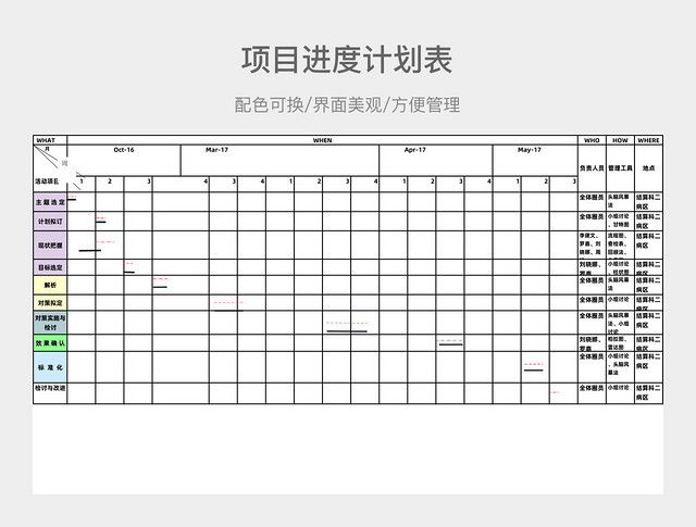 彩色项目进度计划表