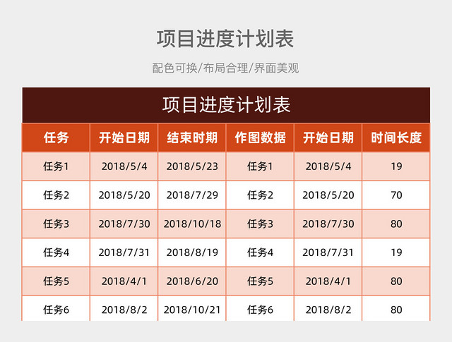 项目进度计划表
