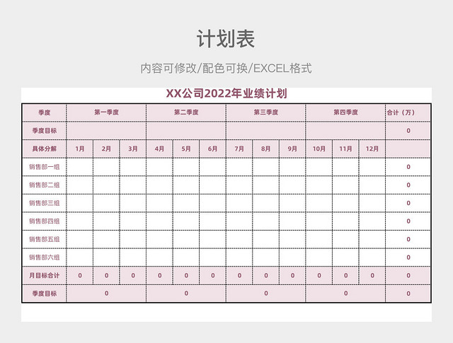 粉色清新2022年业绩计划