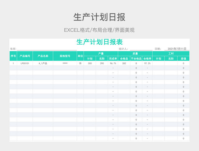 生产计划日报表