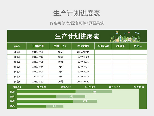 绿色生产计划进度表