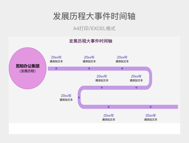 紫色简约发展历程大事件时间轴