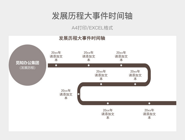 褐色简约发展历程大事件时间轴