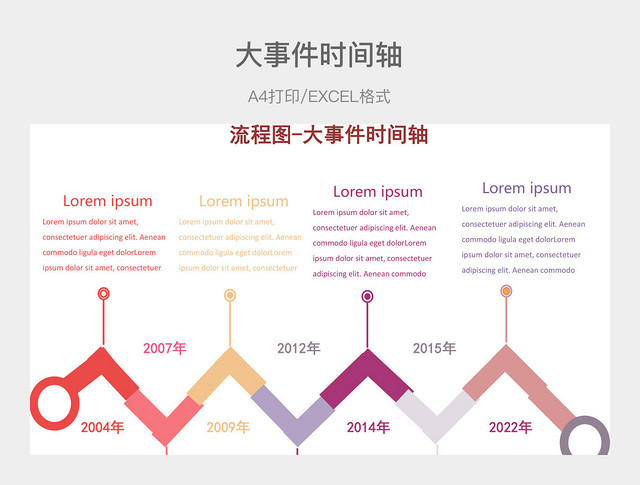 粉紫色简约大事件时间轴