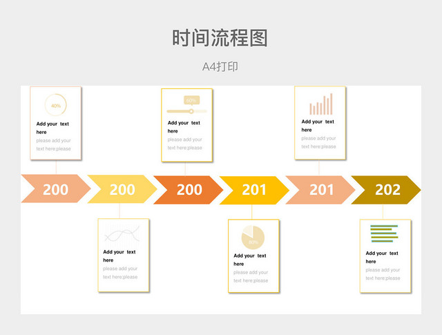 黄色简约时间流程图