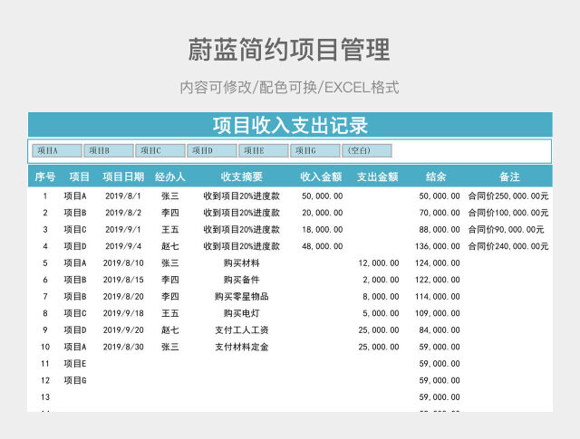 蔚蓝简约项目管理