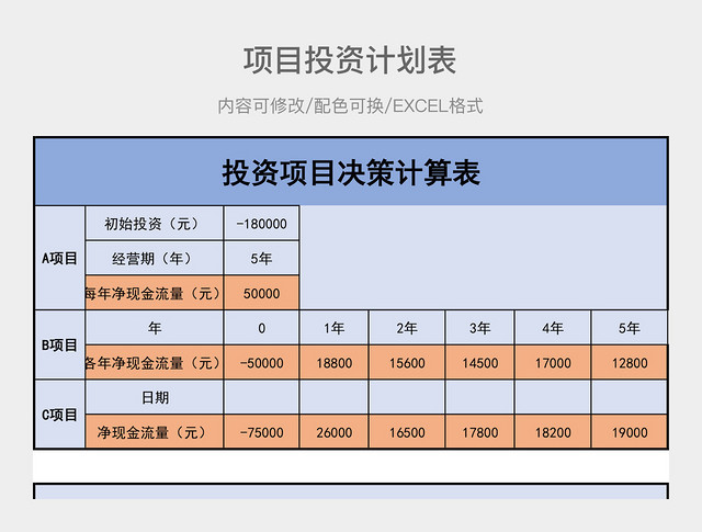 彩色简约项目投资