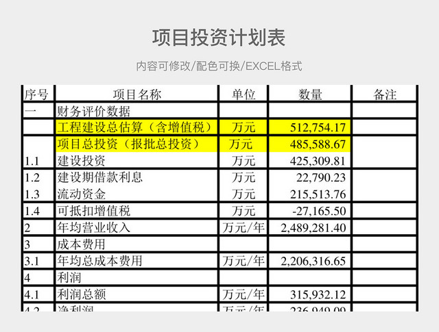 彩色简约项目投资