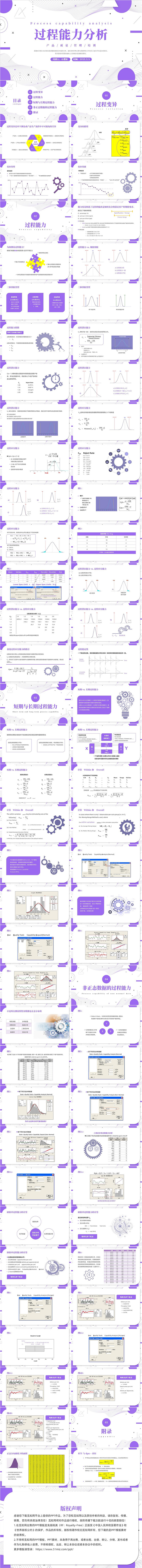 紫色过程能力分析产品质量管理培训PPT