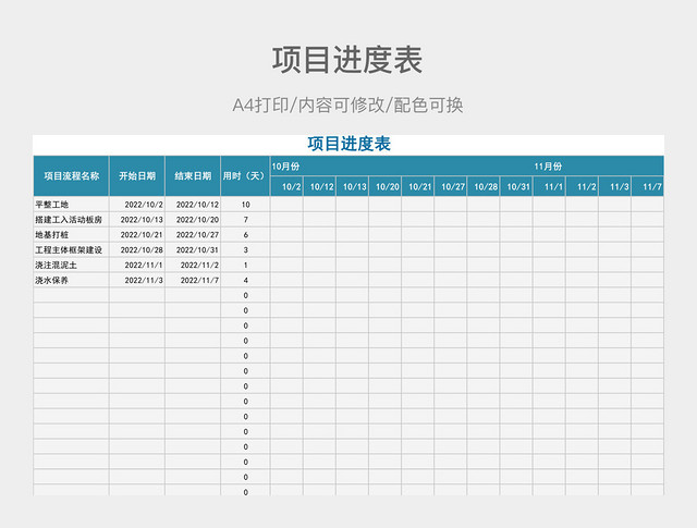 项目进度表