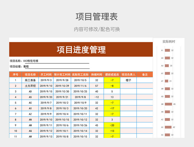 红橙色大气项目进度管理