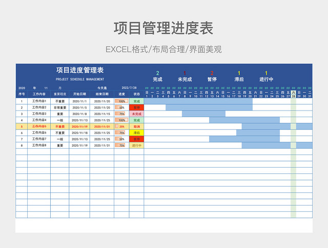 项目管理进度表