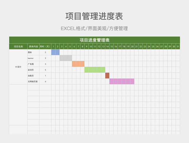 项目管理进度表