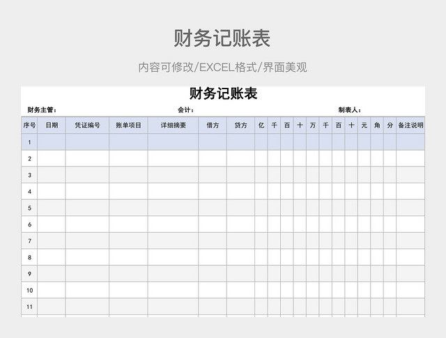 财务记账表