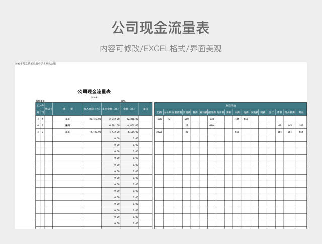公司现金流量表