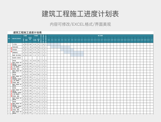 建筑工程施工进度计划表