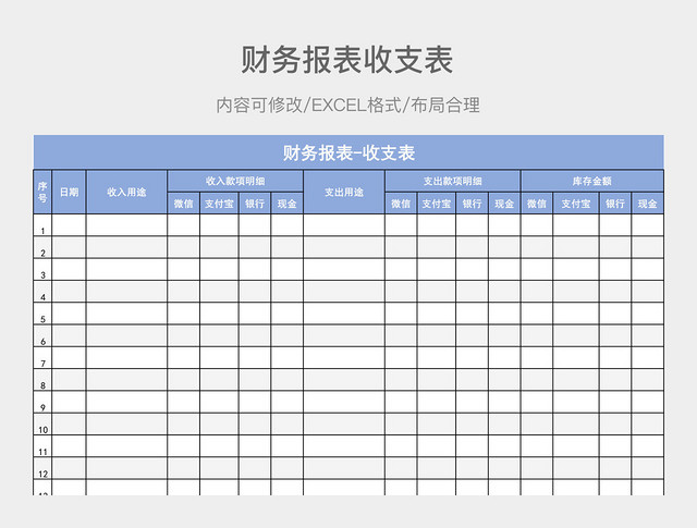 财务报表收支表