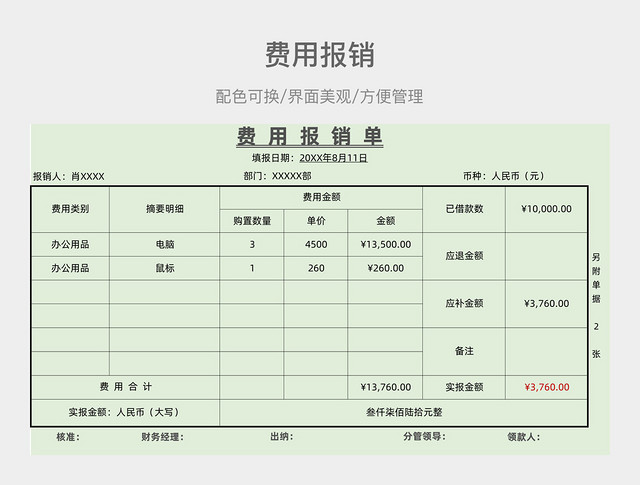 绿色费用报销
