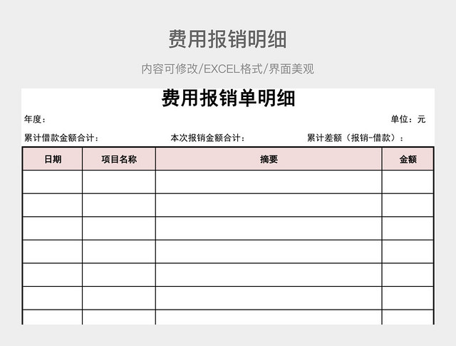 费用报销单明细